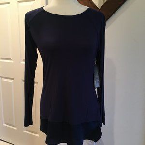 RUFF HEWN NAVY BLUE BLOUSE  NWT
